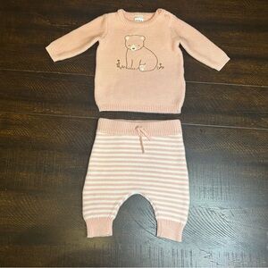 Carter's Blush Bear Knit Matching Set